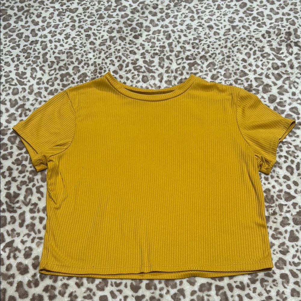 Mustard Yellow Ribbed Women's Top